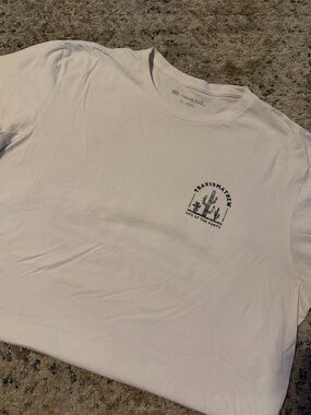 Travis Mathew White Short-Sleeve Tee with Cactus Chest Graphic